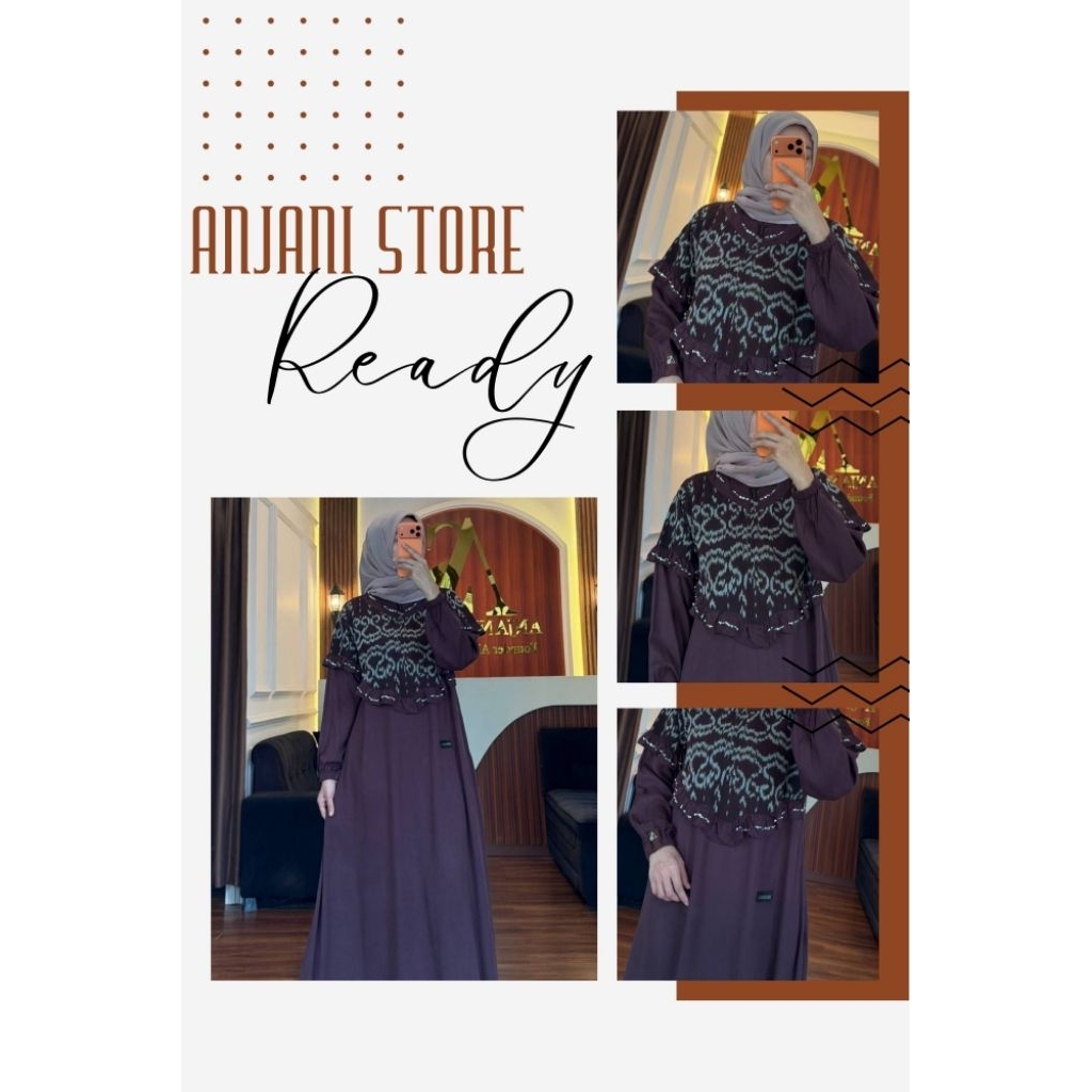 ANJANI STORE ORIGINAL TERBARU GAMIS TWILL UNIQLO MAHOGANY ETNIK PAYET