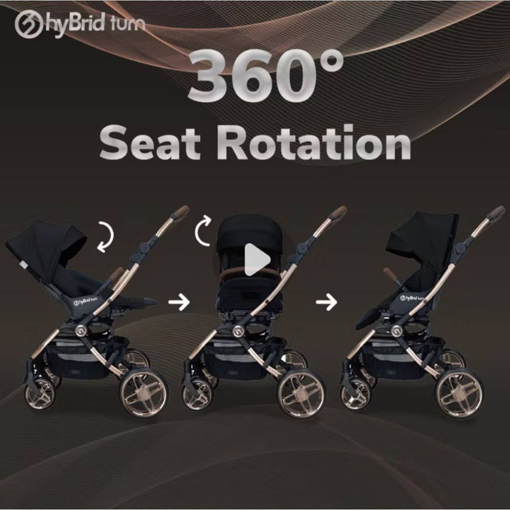 PRELOVED  Hybrid Stroller Turn Black Anodized Chassic