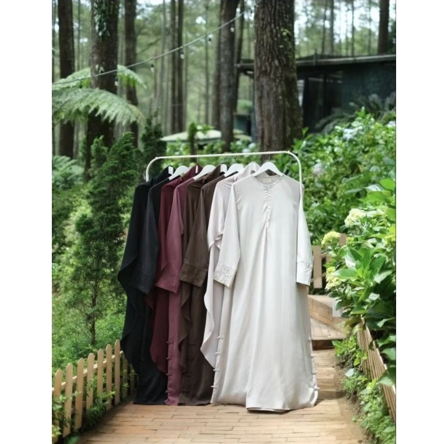 NWT DEW ABAYA BLACK M edition eid series uza indonesia cupro lyocell natural fabric