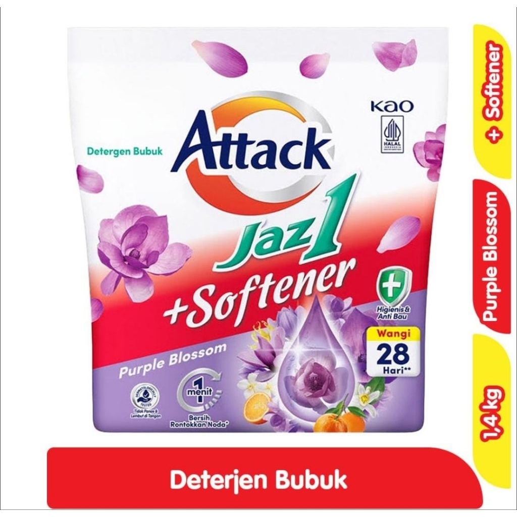 Detergen Bubuk Attack Jazz One 1.4kg - Pesona Segar