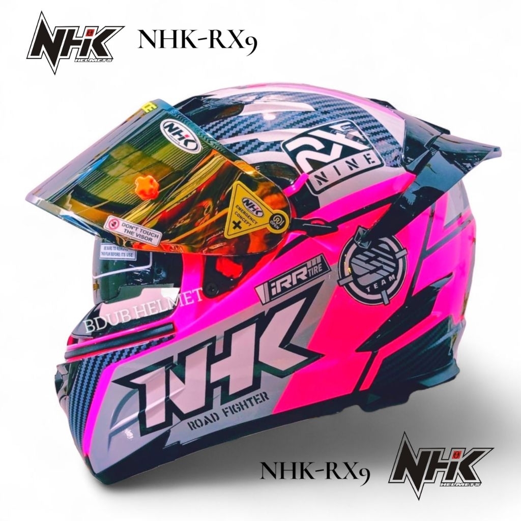 Helm full face NHK RX9 racer pink paket ganteng Original NHK