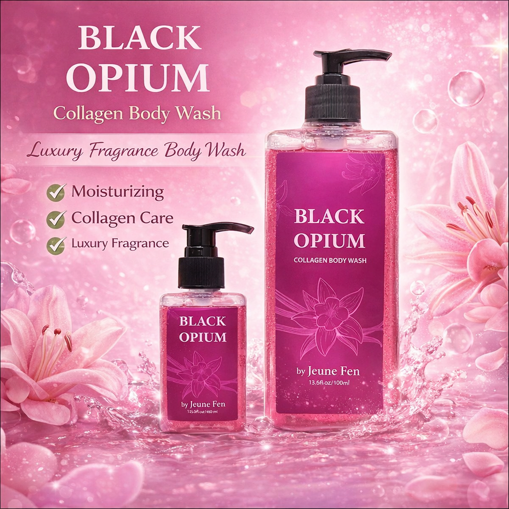 BLACK OPIUM By Jeune Fen Collagen Body Wash Menutrisi Melembabkan Mencerahkan Kulit Body Lotion