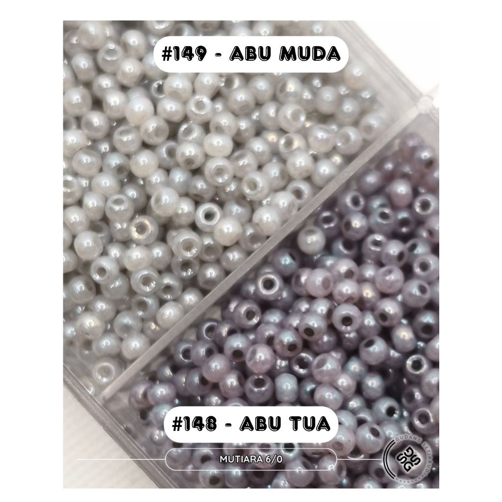 GS Ecer - Mutiara Abu 6/o - 4mm - Premium / 10 Gram