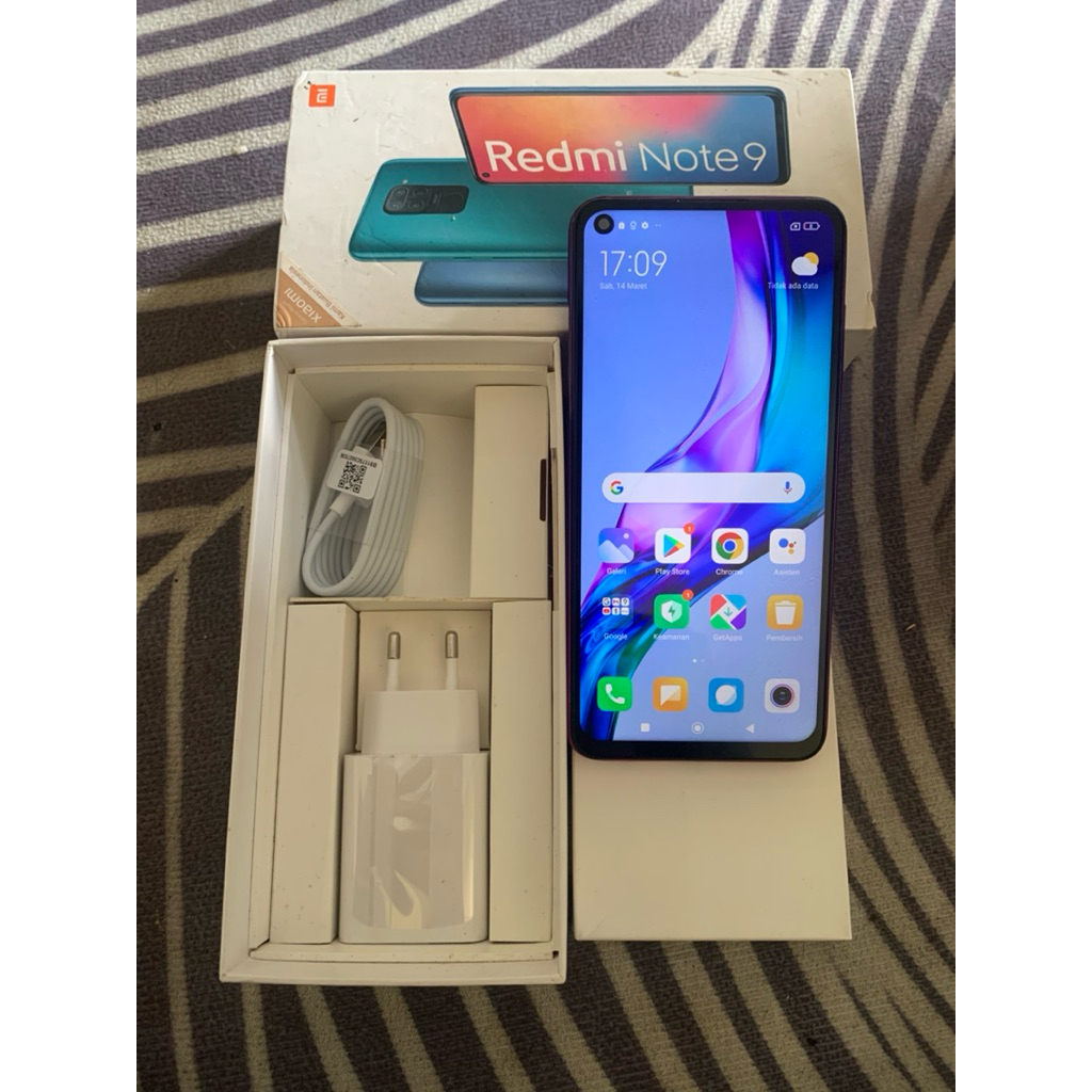 xiaomi redmi note 9 ram 6/128 orian second fullset - hp second redmi note 9 ram 6/128 orian no minus