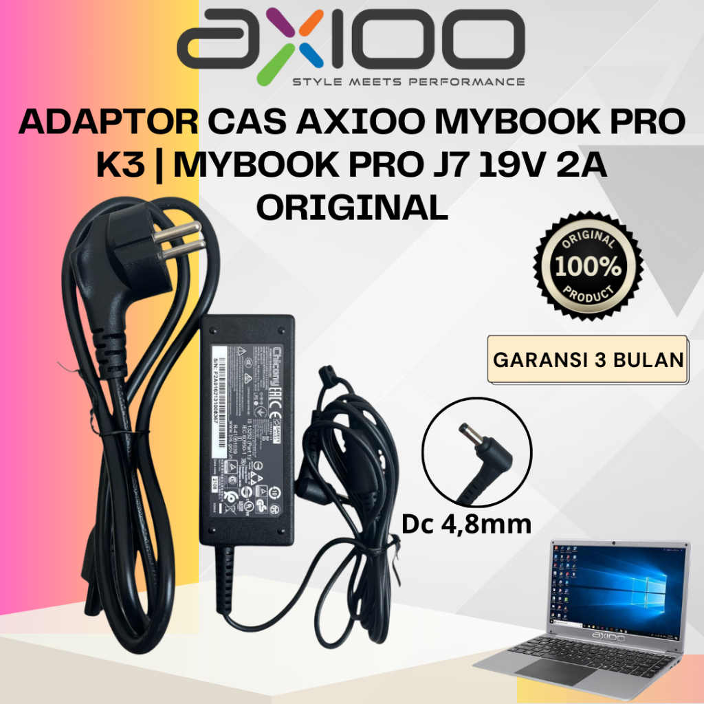ADAPTOR CAS CHARGER LAPTOP AXIOO MYBOOK PRO K3 | J7 ORIGINAL GARANSI 3 BULAN