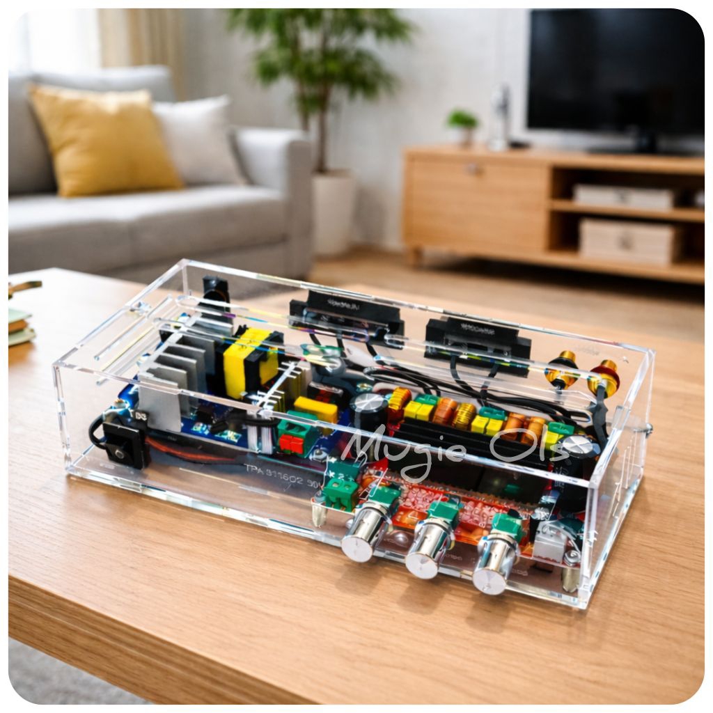 Box bok power ampli amplifier kit Tpa 3116D2 bahan acrilic acrylic akrilik