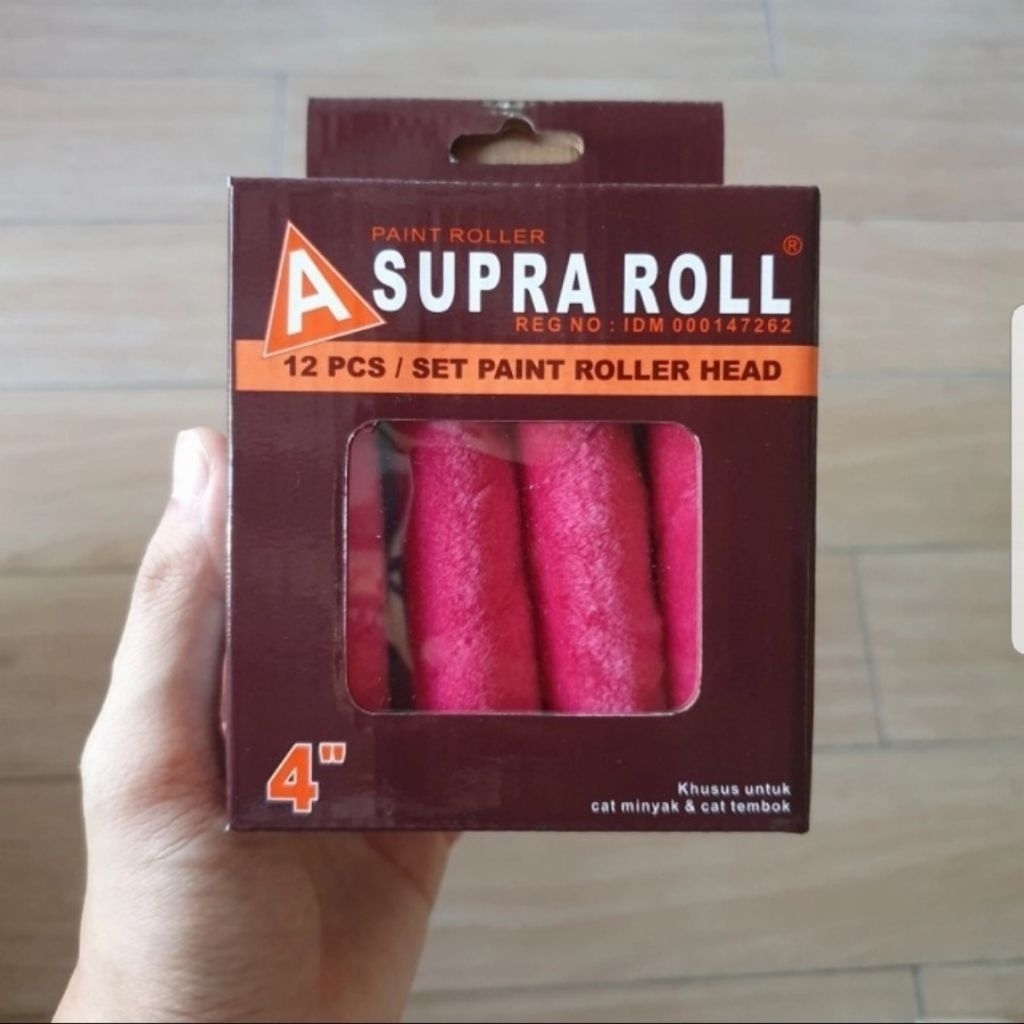 PER PACK (12 PCS) Refil Rolan Cat Kecil SUPRA Bulu Roll Kapal 4 Inch