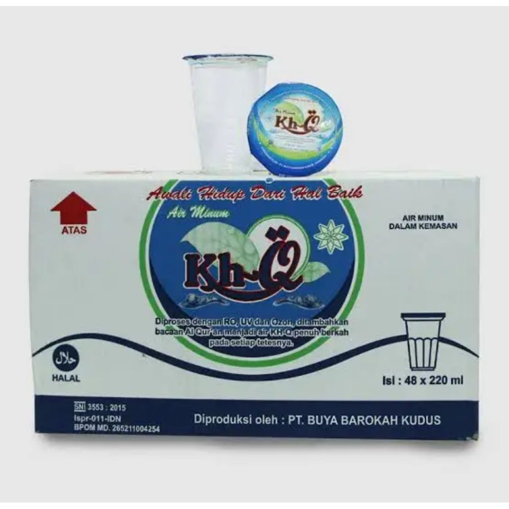 Air Mineral Gelas KH Q 220 ml - Isi 48 Cup / Dus - Segar & Higienis