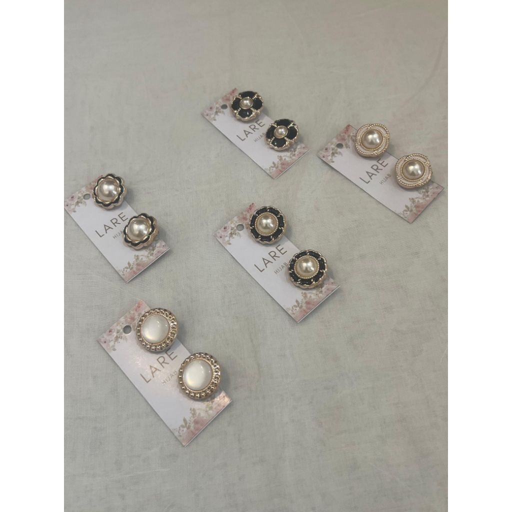 Anting Hijab klip jepit tanpa tindik