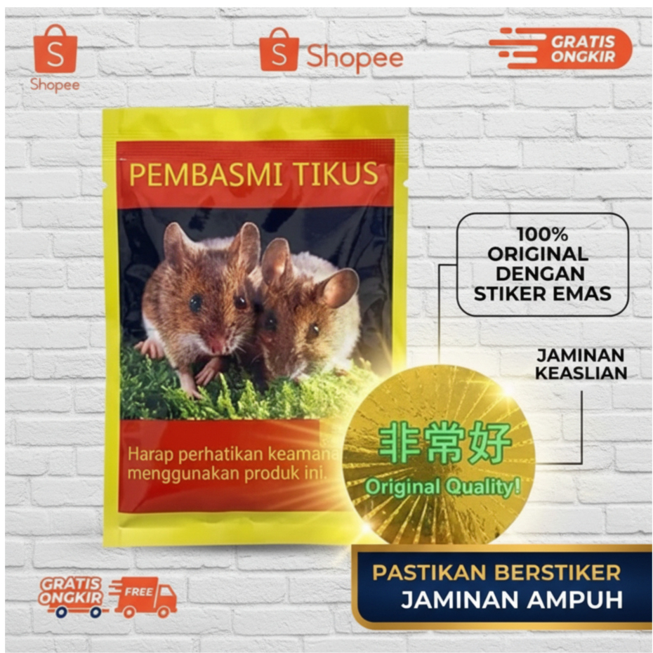 PEMBASMI TIKUS AMPUH ADA STIKER EMAS TANDA ORIGINAL/ PEMBASMI TIKUS BERSTIKER RACUN TIKUS