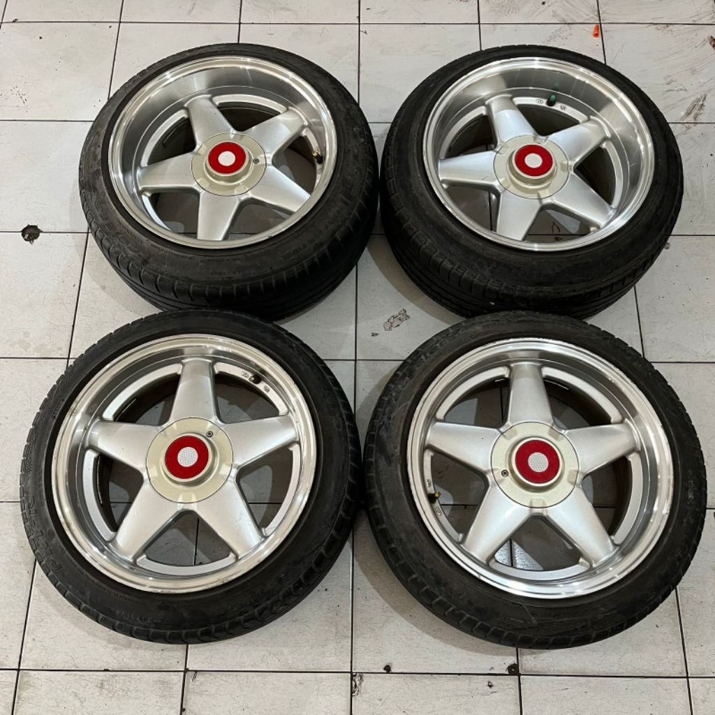 Velg Mobil Second AZEV Ring 16 Lebar 8/9 pcd 4x100/114,3 Et35/25 + Ban 195 50 R16