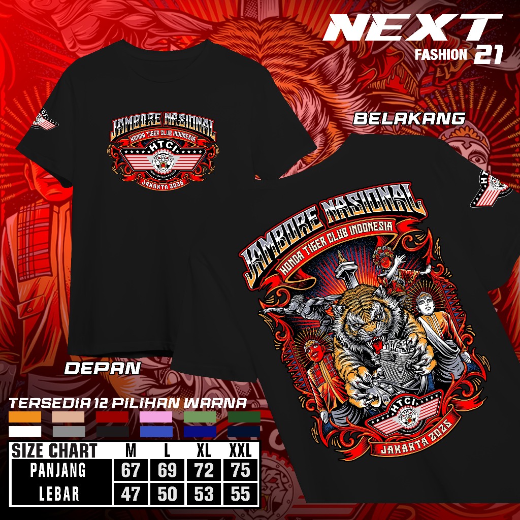 KAOS JAMNAS HONDA TIGER CLUB INDONESIA HTCI JAKARTA 2025