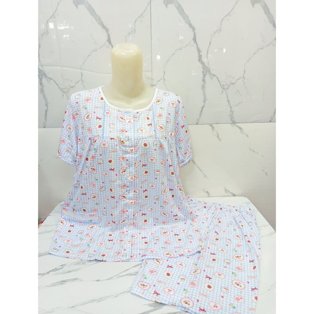 Kaos halus Yumico Setelan Babydoll Celana Pendek-Tangan Pendek BY YUMICO