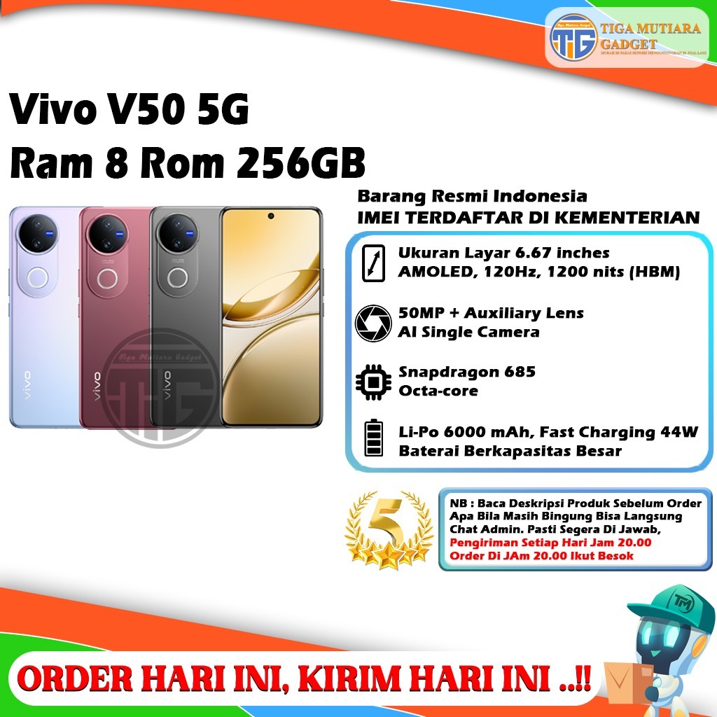 Vivo V50 5G Ram 8/256GB | Ram 12/256GB | Ram 12/512GB