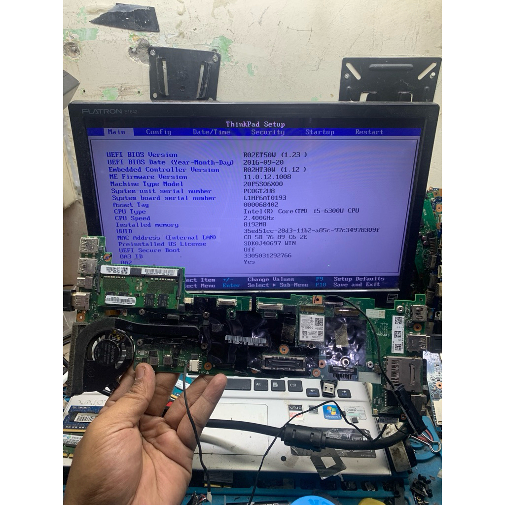 mobo mainboard laptop lenovo thinkpad x260 core i5-6300U