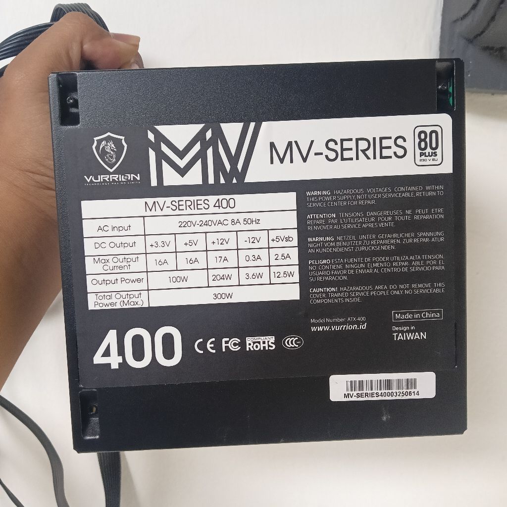 Psu Vurrion 400w 80+ bekas