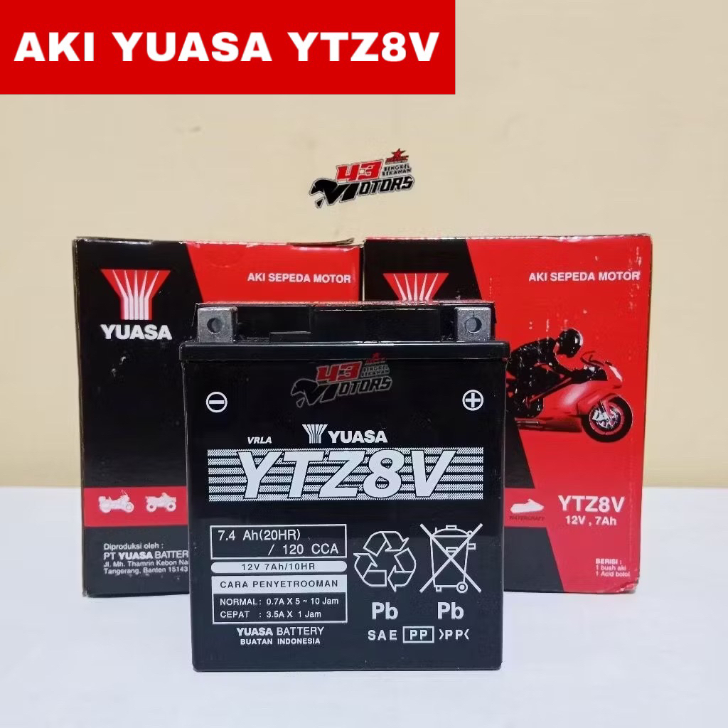 YUASA AKI YTZ8V 12V 7.4Ah(20Hr)