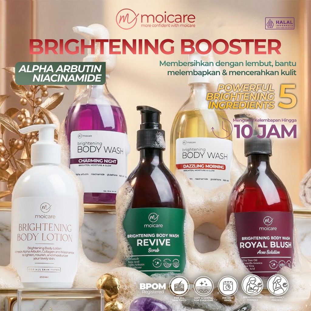 Moicare Bundle Brightening Lotion + Body Wash Alpha Arbutin & Niacinamide