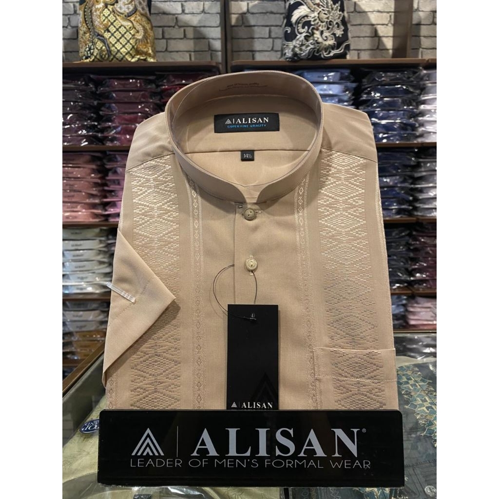 Alisan Koko Bordir Lengan Pendek Reguler