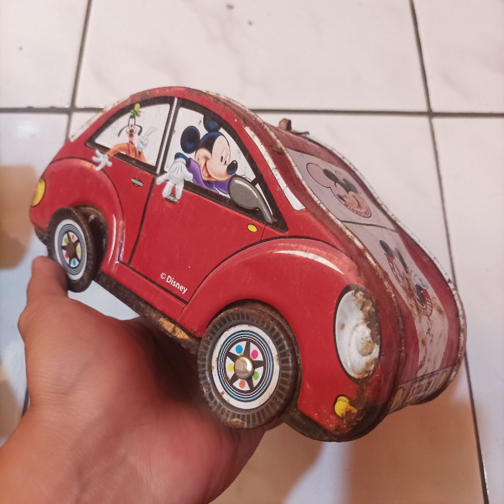 Original Disney Tin Toys Mobil Kaleng Mickey Mouse