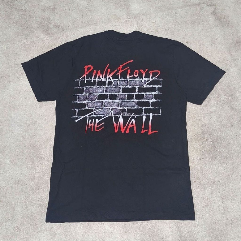 Baju kaos band pria  the Roxx  pink floyd the wall hitam