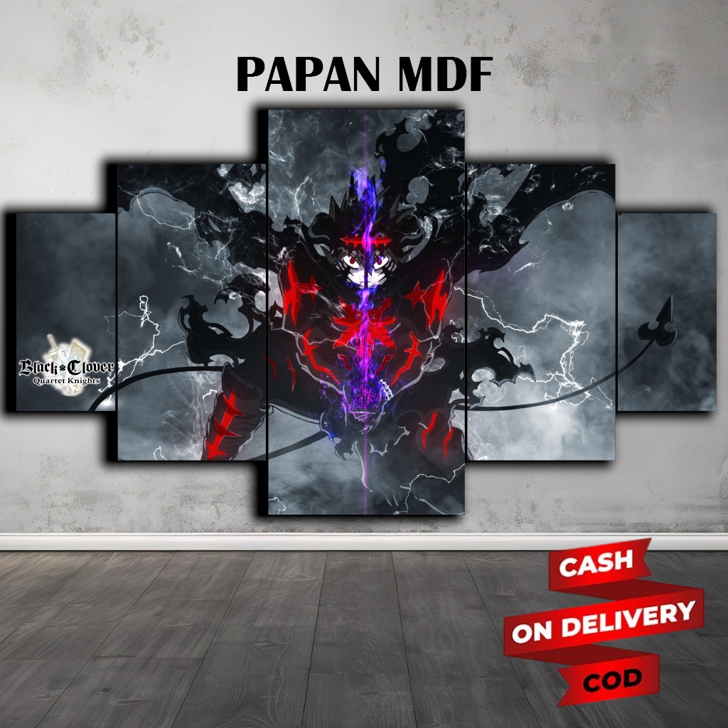 Poster Dinding ANIME BLACK CLOVER - ASTA Wallpaper Hiasan kamar Aesthetic Papan MDF