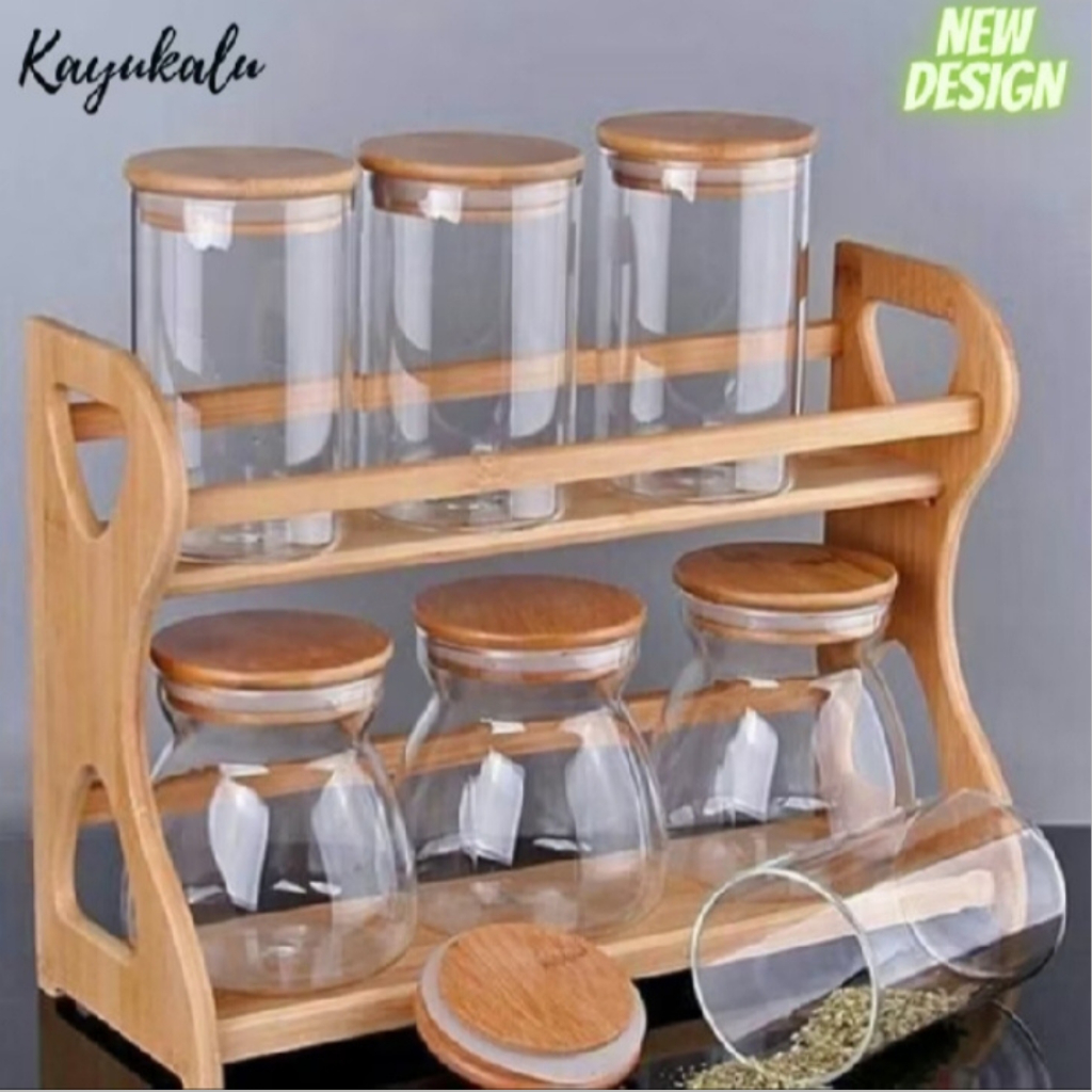 Tempat Bumbu Kayu / Rak Bumbu Kayu / Rak Bumbu Kayu Estetik