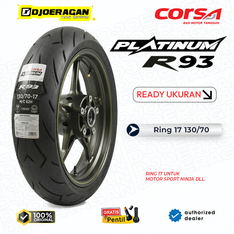 Ban Motor Sport Ring 17 130/70-17 Corsa Platinum R93 Tubeless CBR, R15, Xabre, Byson
