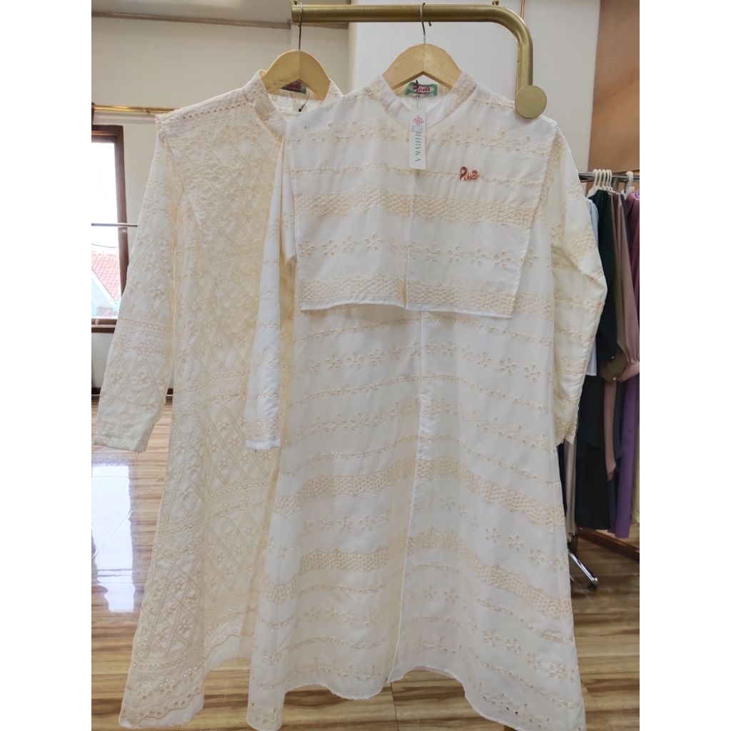 Ribyka R416 Tunik Set Cape Cotton Bordir Import