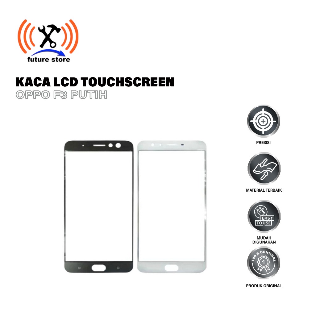 SPART'S KACA LCD/GLASS OPPO F3 PUTIH ORIGINAL