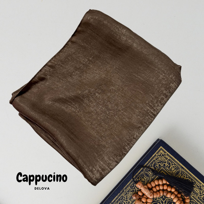 Delova Scarf - PASHMINA SANTORINI Velvet Silk Modern Metal Logo Jahit Tepi Hijab Jilbab Turki Glowin
