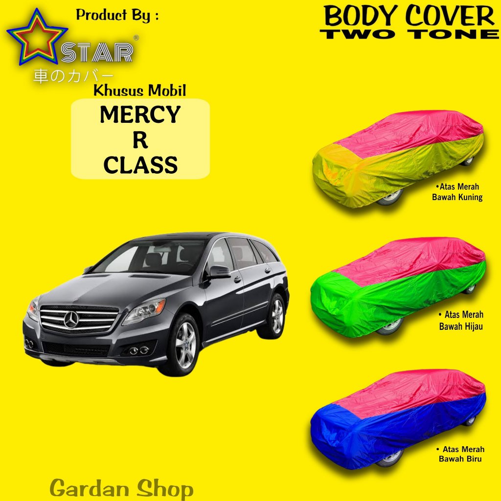 Sarung Mobil MERCY R CLASS Two Tone Kombinasi Warna Body Cover MERCY R CLASS Dual Colour Merah Kunin