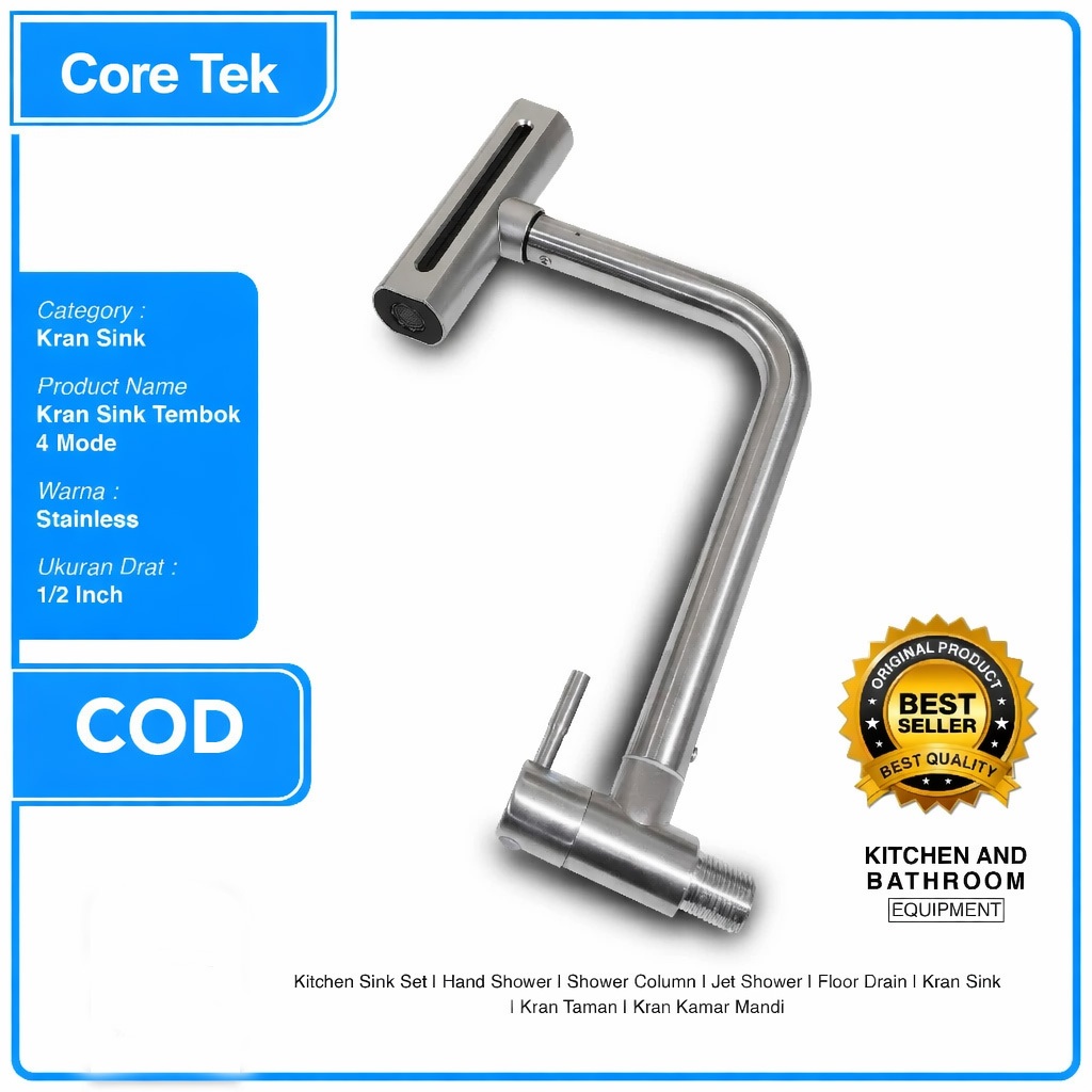 SUS KRAN AIR TERJUN 4 MODE MODEL TEMBOK/KRAN SINK TEMBOK WASTAFEL/KRAN SINK TEMBOK AIR TERJUN/KRAN S