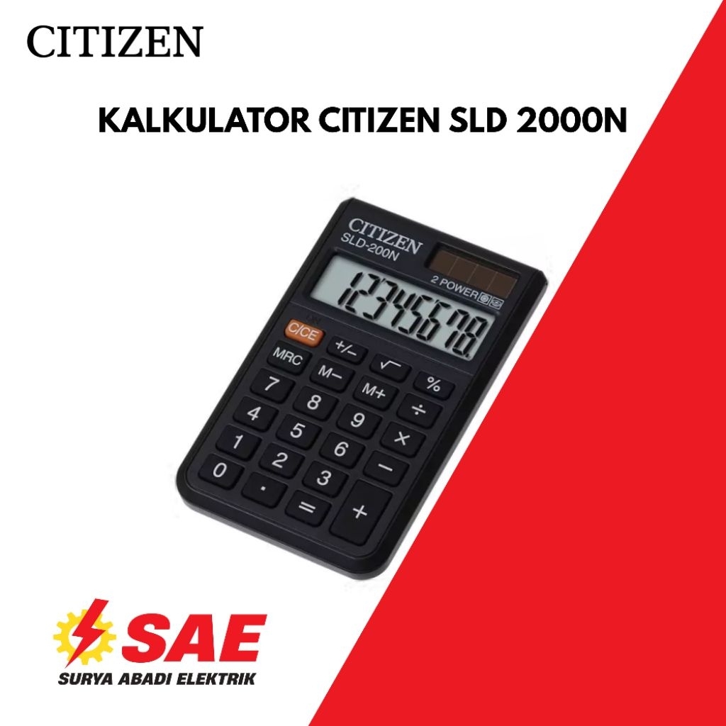 Kalkulator Mini 8 Digit SLD-200N / Pocket Calculator Saku Sekolah CITIZEN