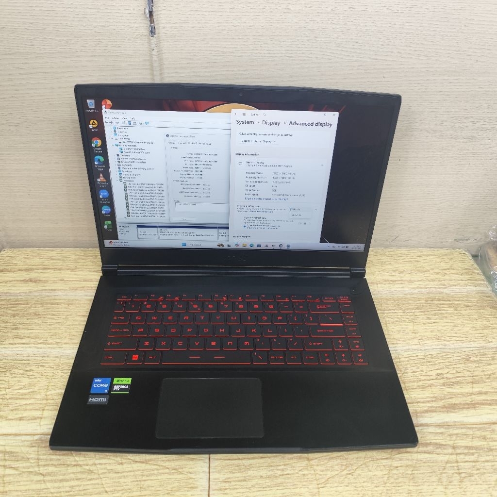 Laptop Second Gaming MSI Thin Gf63 A12ucx Core I5-12450h Ram8 gb Ssd 512gb Rtx 2050