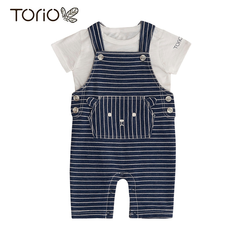 TORIO Stripe Bear Overall Set - Jumper Bayi - Setelan Bayi Laki-laki