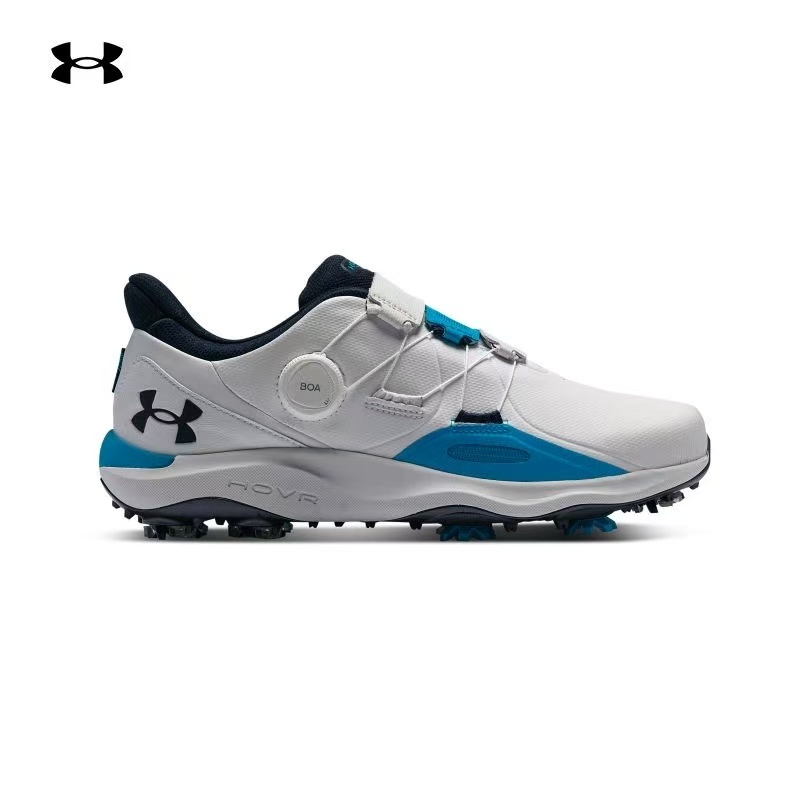 Sepatu Golf Mewah Pria Under Armour, Ukuran Lebar, Tahan Air dan Nyaman 3027088