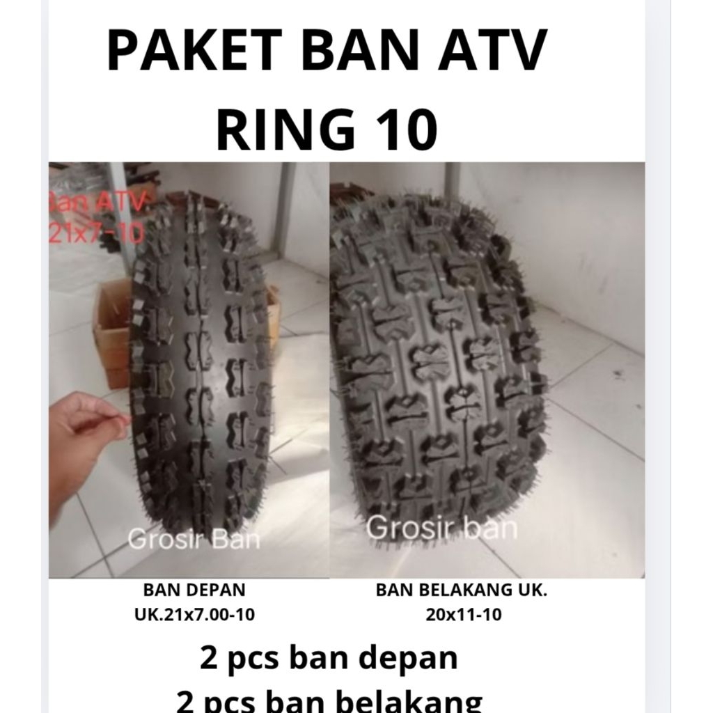 1 set ban atv ring 10 (4pcs) 2 depan, 2 belakang
