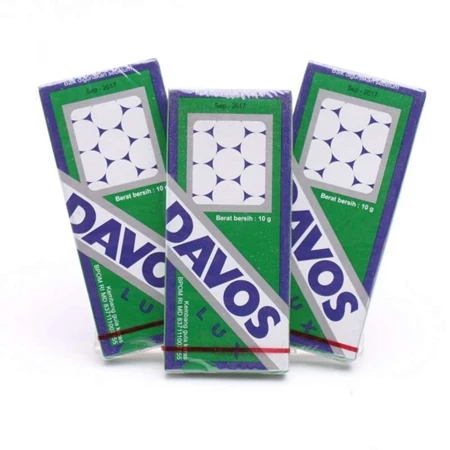 5 Pcs Permen Davos Rasa Mint Hijau Cemilan Candy Pedas Segar Mint Permen Jadul