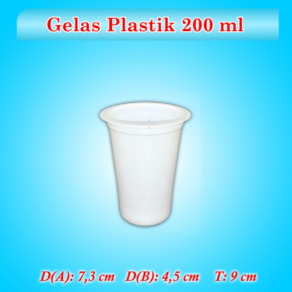 Gelas Plastik Cup Plastik 200 ml Putih Polos (HY)