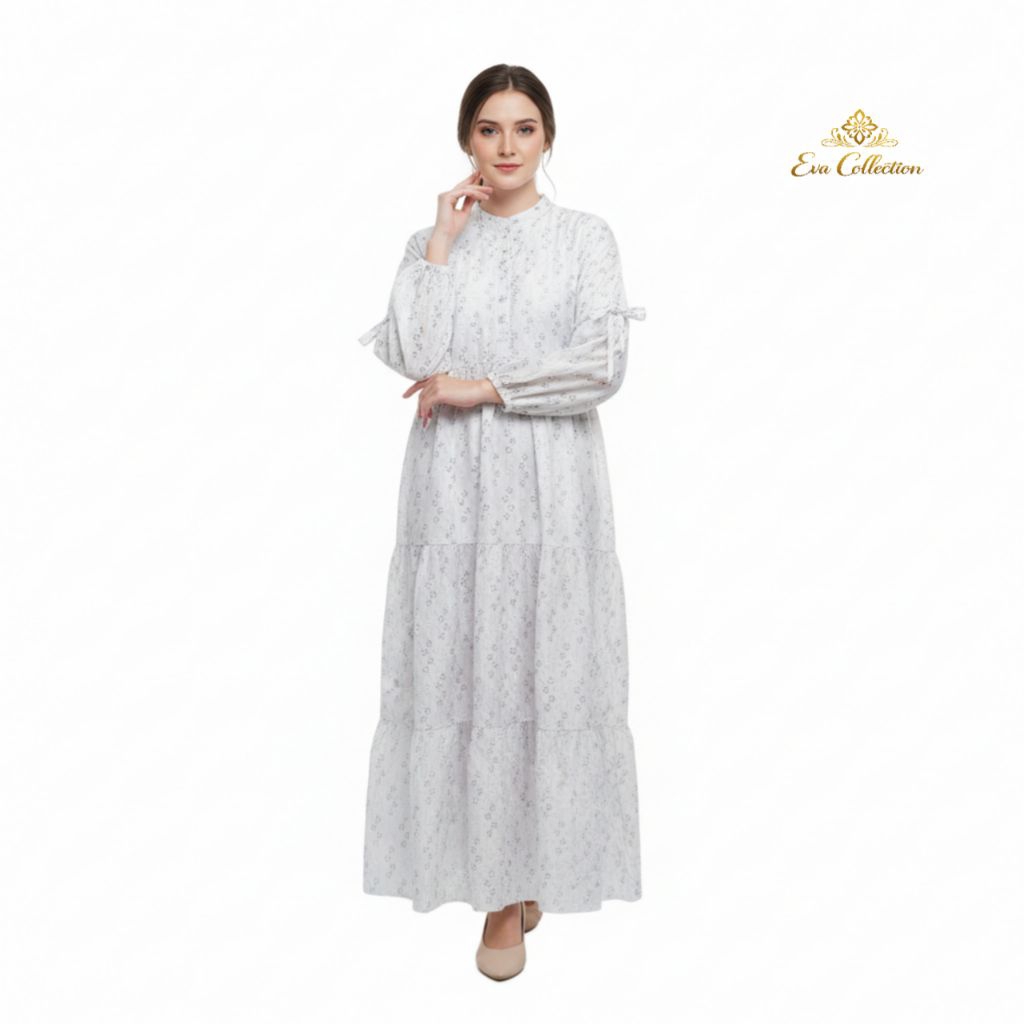 Gamis Putih Wanita Bahan Katun Bordir Premium All Size