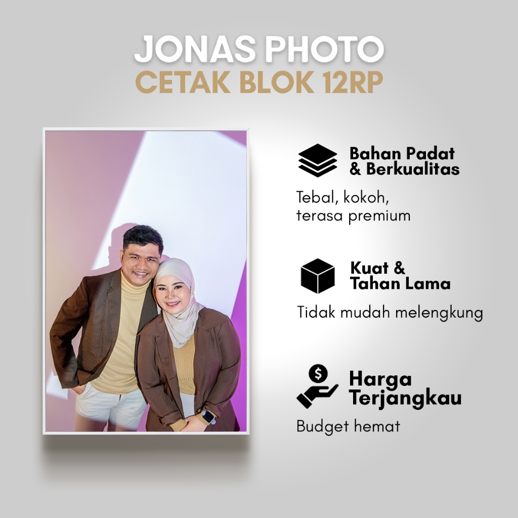 Paket Cetak Foto/Photo + Bingkai/Frame Blok 12RP Premium hasil berkualitas - JONAS
