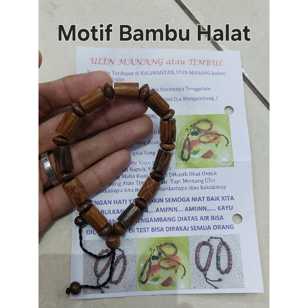 Gelang Ulin Timbul Asli Kalimantan motif bambu halat - Gelang Kayu Ulin Manang Kayu besi Berkhasiat 