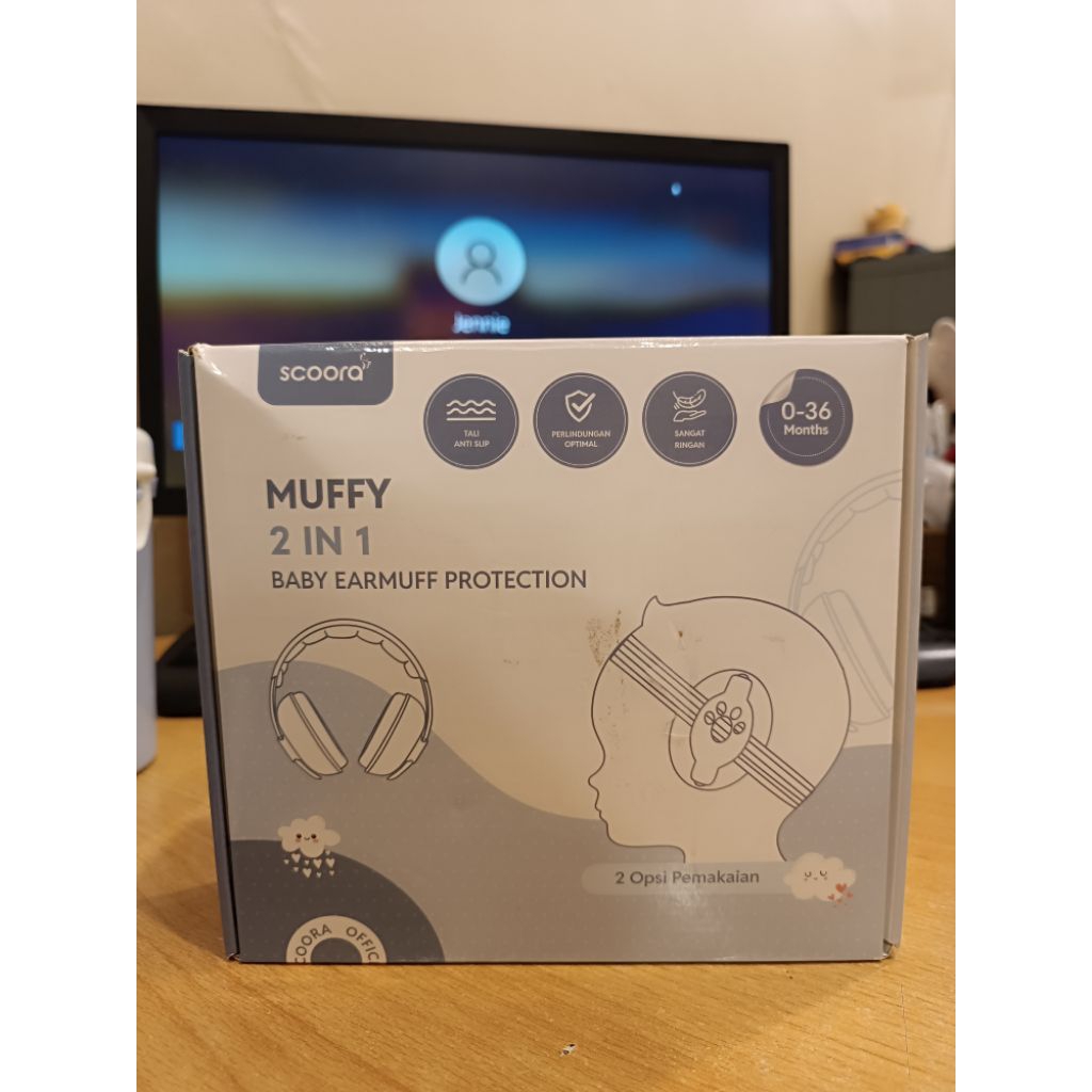 [PRELOVED] SCOORA Muffy 2 in 1 Baby Earmuff - Penutup Telinga Bayi