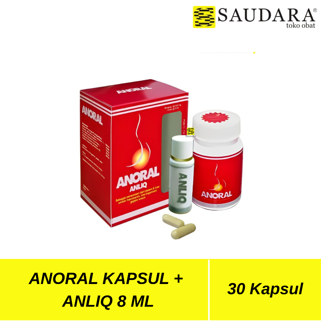 ANORAL KAPSUL 30'S + ANLIQ 8 ML | OBAT WASIR, AMBEIEN, AMBEYEN