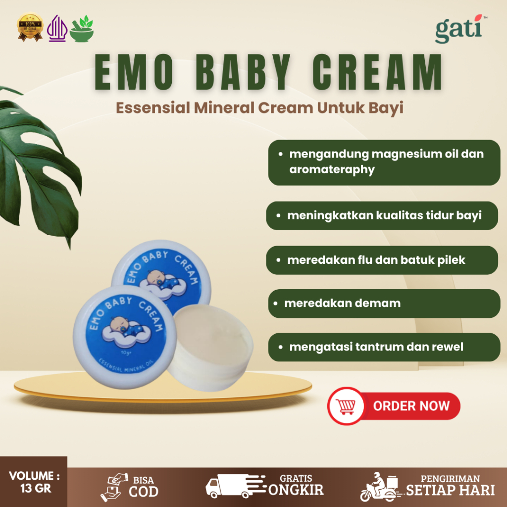 Gatihealth Magnesium EMO Baby Cream - Essensial Mineral Oil - Balsem Bayi Untuk Membantu Sembuhkan B