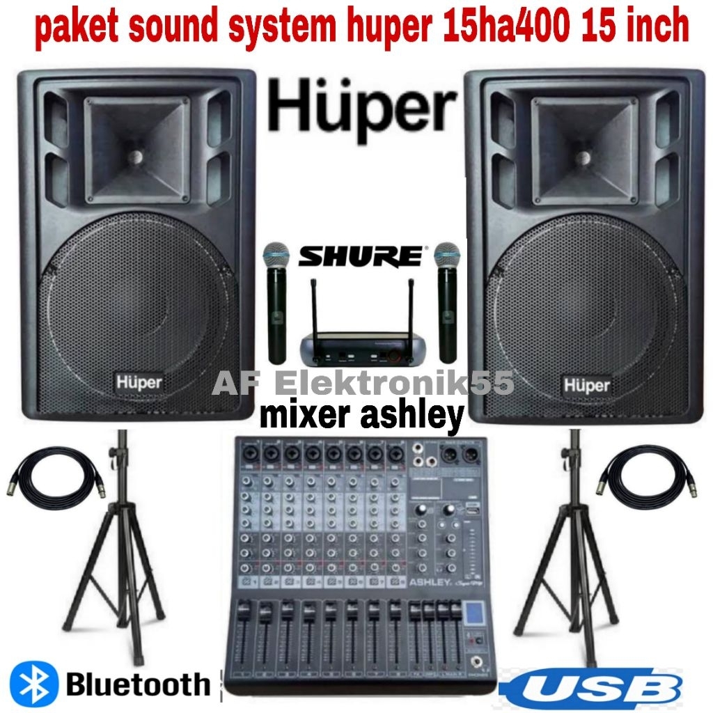 Paket Sound System Huper Speaker 15HA400 Speaker 15 Inch Original