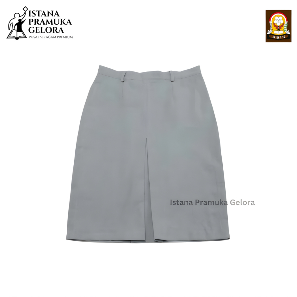 (PREMIUM) Seragam Sekolah Rok SMA /SMK Tetrex Pendek / Rok Span Pendek Tetrex  Warna Abu Rokok - Ist