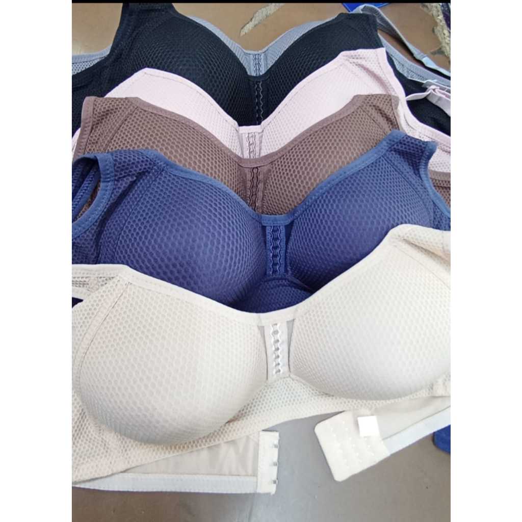 Elena Unwired Bra BH Tanpa Kawat Cup C Kait 3 Busa Tipis 22009 - Nyaman  Full Cup 36 -42C
