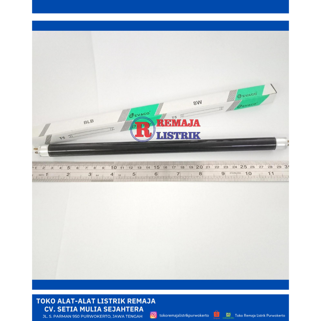 REFIL UANG 6W UV / REFIL LAMPU UV TES UANG 30 cm EVACO
